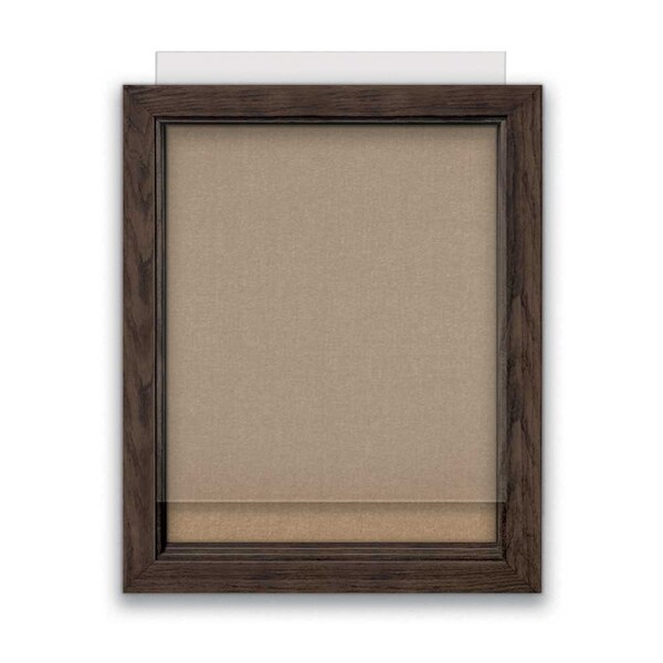 Indoor Enclosed Combo Board, 72"x36", Bronze Frame/White Porc & Black